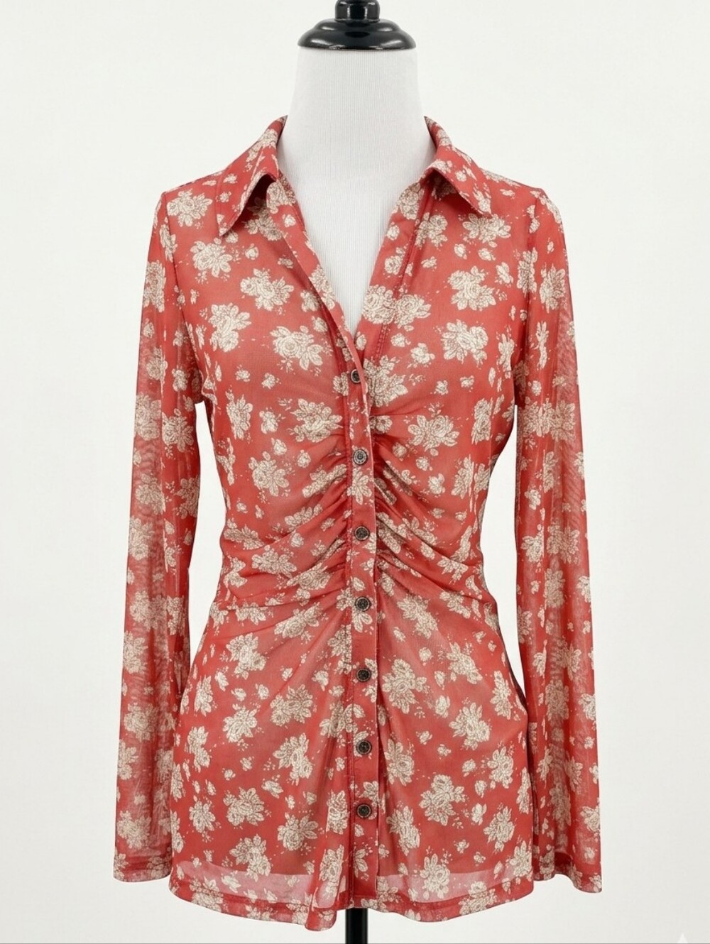 NWOT Altar'd State Floral Ruched Blouse